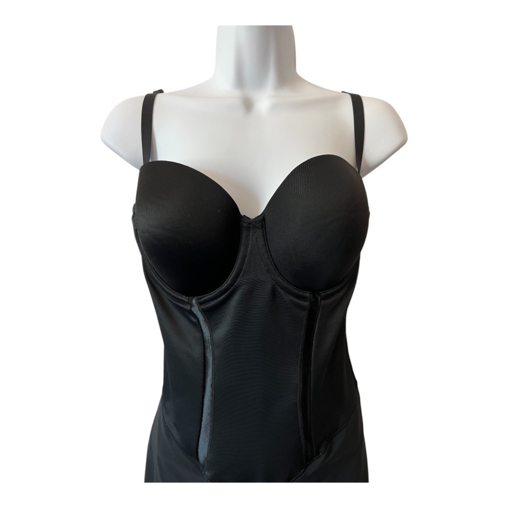 EUC JONES WEAR Black & Cream Floral Mid Length Dress Sz 14 + Flexees Shapewear - Picture 11 of 15